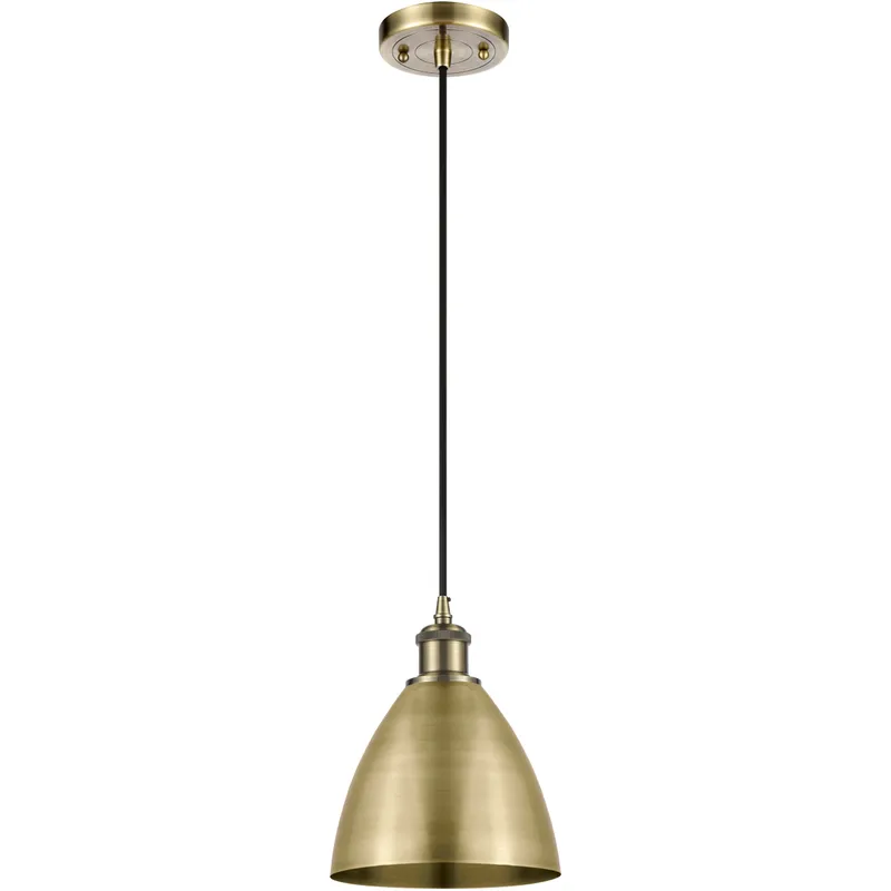 Ballston Dome 1 Light 8 inch Antique Brass Mini Pendant Ceiling Light