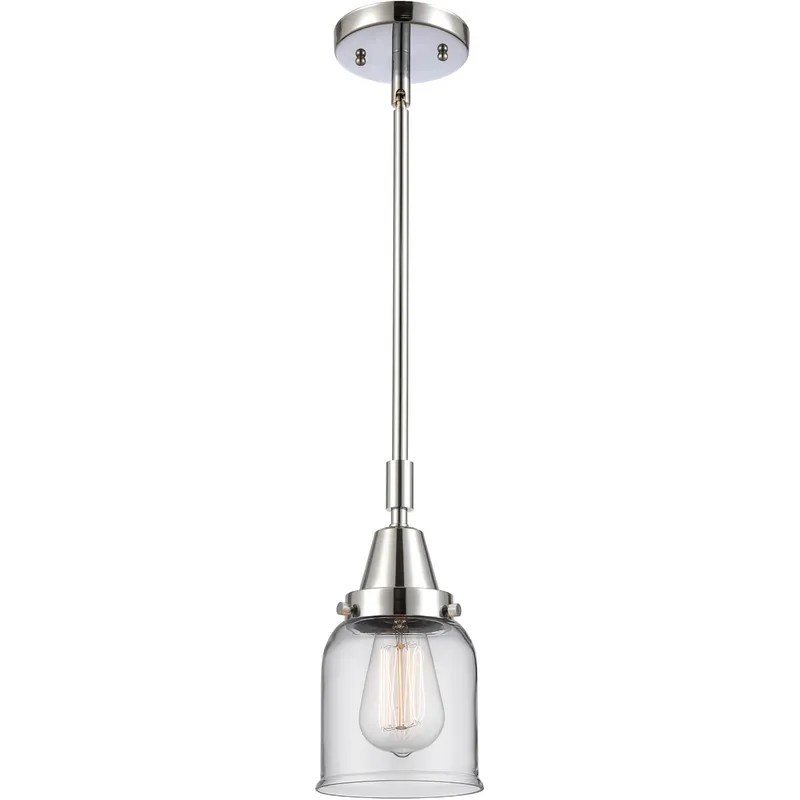 Franklin Restoration Small Bell LED 5 inch Polished Chrome Mini Pendant Ceiling Light in Clear Glass