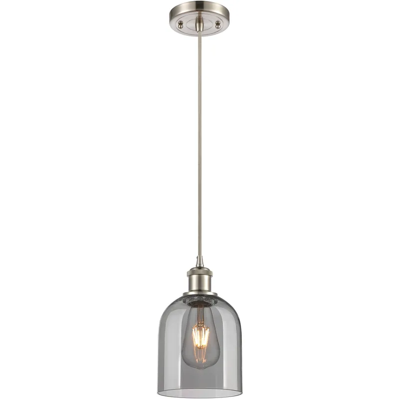 Ballston Bella 1 Light 5.5 inch Brushed Satin Nickel Cord Hung Mini Pendant Ceiling Light