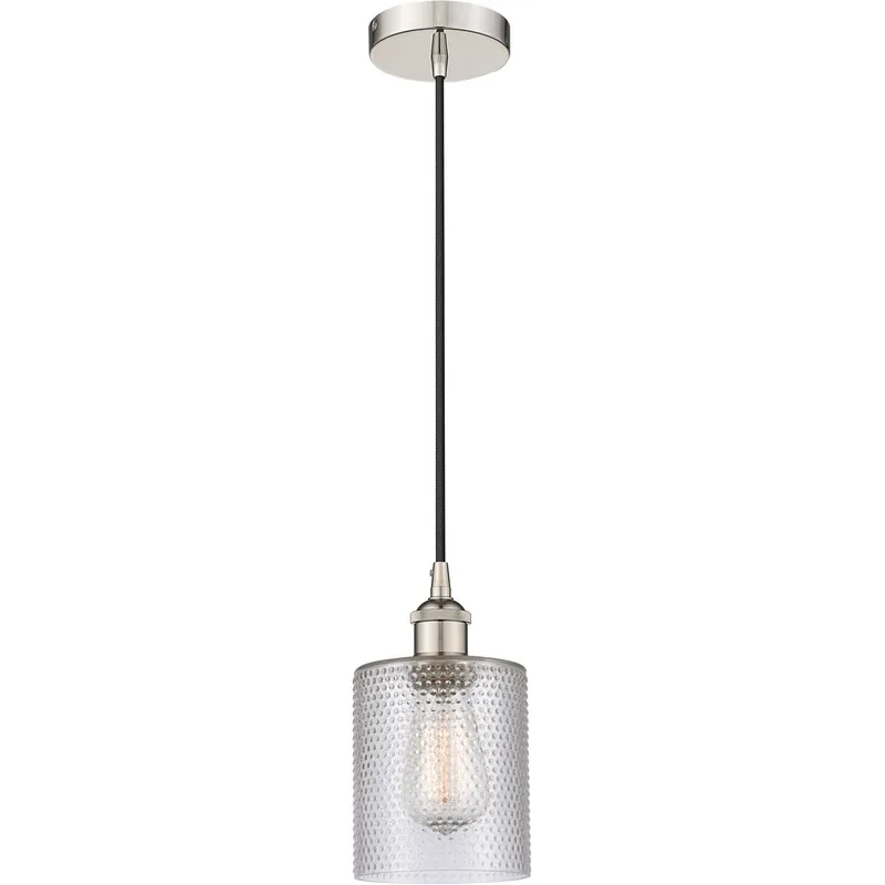 Edison Cobbleskill LED 5 inch Polished Nickel Mini Pendant Ceiling Light
