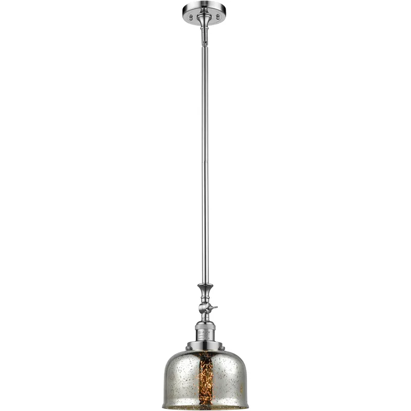 Franklin Restoration Bell LED 8 inch Polished Chrome Mini Pendant Ceiling Light in Silver Plated Mercury, Franklin Restoration