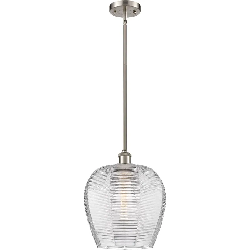 Ballston Norfolk 1 Light 12 inch Brushed Satin Nickel Mini Pendant Ceiling Light in Clear Glass
