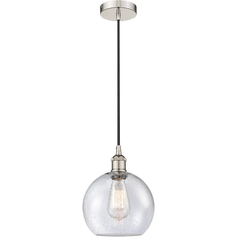 Edison Athens 1 Light 8 inch Polished Nickel Mini Pendant Ceiling Light