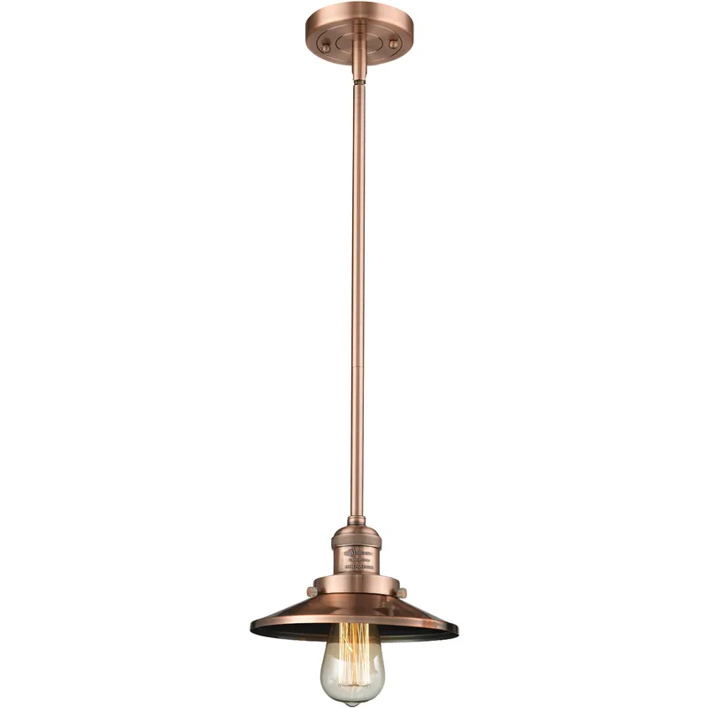 Franklin Restoration Railroad 1 Light 8 inch Antique Copper Mini Pendant Ceiling Light in Incandescent, Franklin Restoration