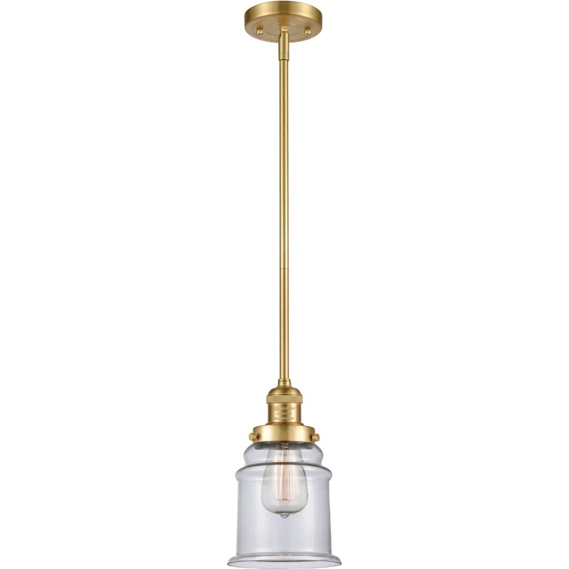 Franklin Restoration Canton 1 Light 6.5 inch Satin Gold Mini Pendant Ceiling Light in Incandescent, Clear, Franklin Restoration