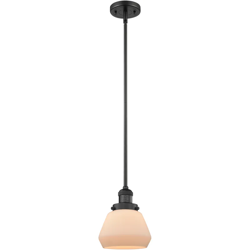 Franklin Restoration Fulton LED 7 inch Matte Black Mini Pendant Ceiling Light in Matte White, Franklin Restoration
