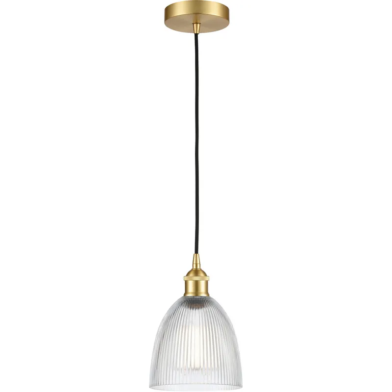 Edison Castile LED 6 inch Satin Gold Mini Pendant Ceiling Light