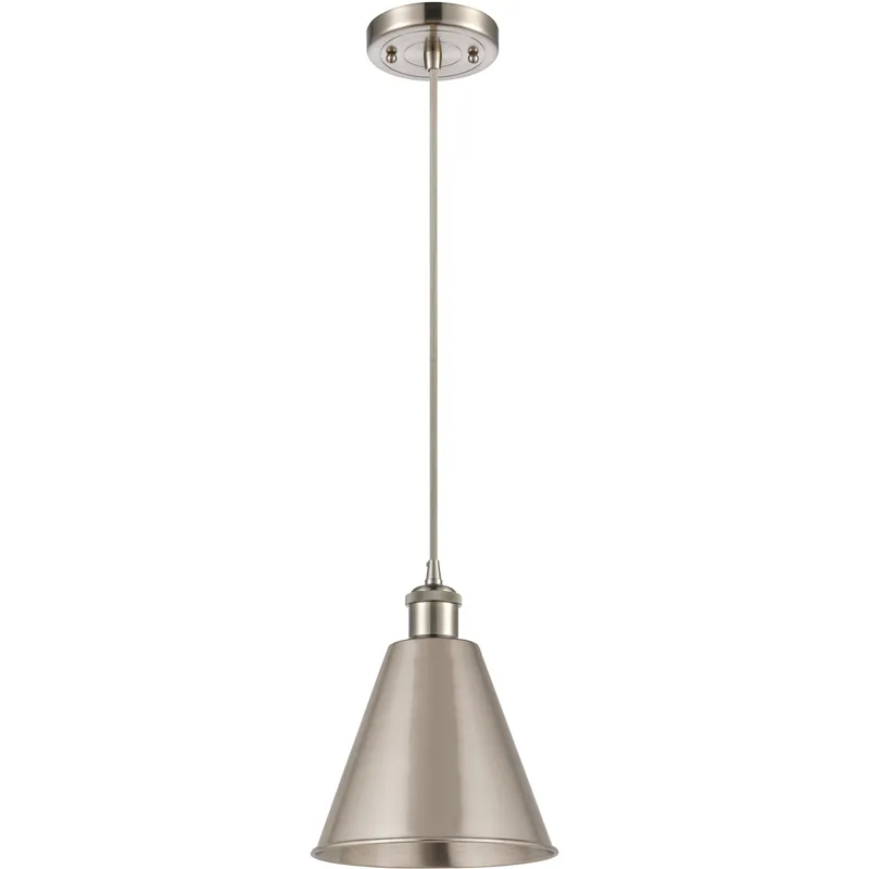 Ballston Cone 1 Light 8 inch Brushed Satin Nickel Mini Pendant Ceiling Light