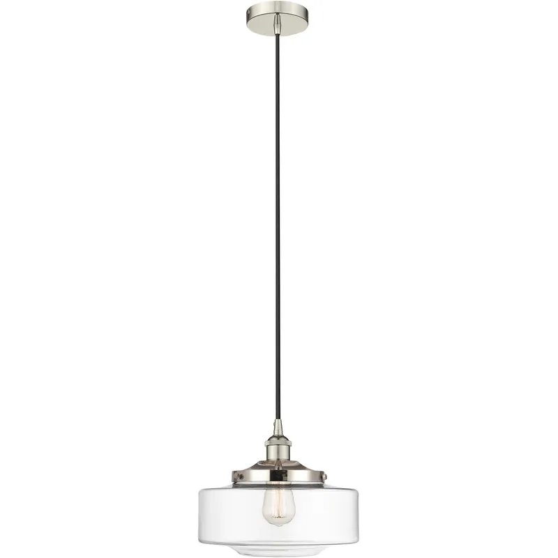 Bridgeton 1 Light 12 inch Polished Nickel Mini Pendant Ceiling Light in Clear Glass