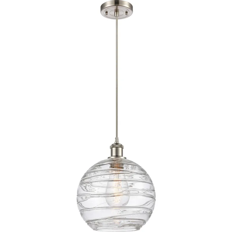 Ballston Large Deco Swirl 1 Light 10 inch Brushed Satin Nickel Mini Pendant Ceiling Light, Ballston