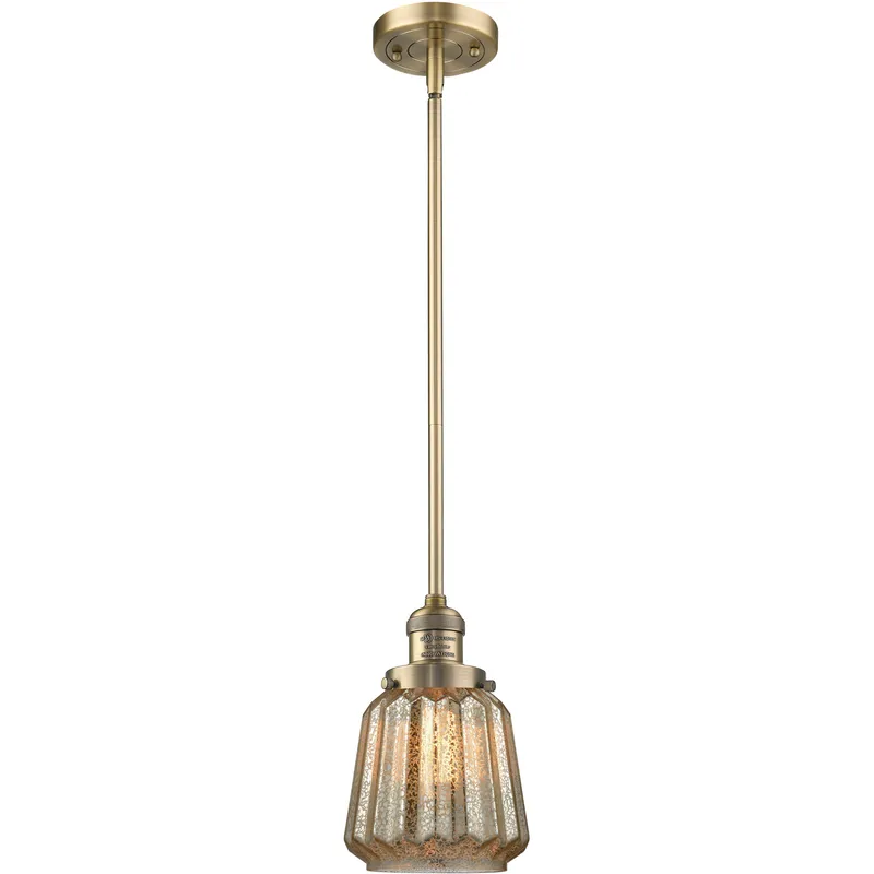 Franklin Restoration Chatham 1 Light 6 inch Brushed Brass Mini Pendant Ceiling Light in Incandescent, Mercury, Franklin Restoration