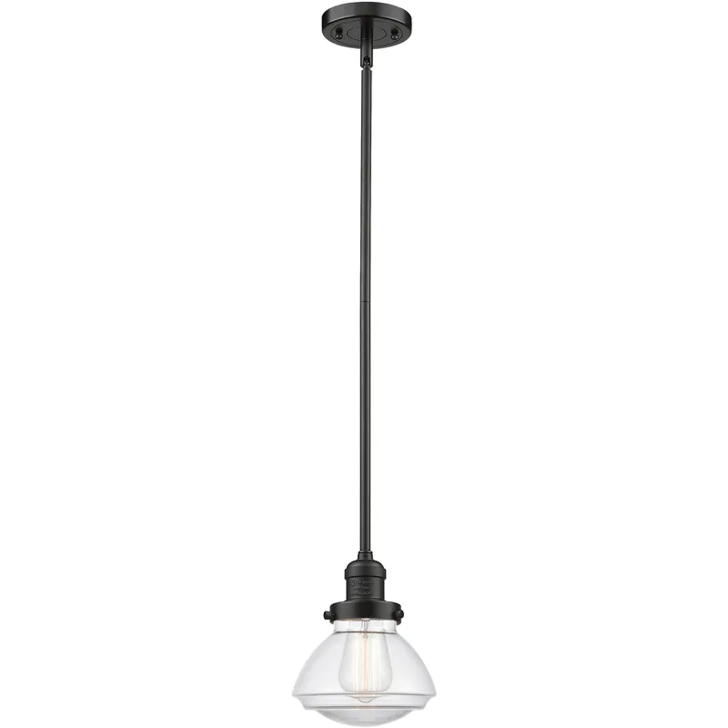 Franklin Restoration Olean 1 Light 6.75 inch Oil Rubbed Bronze Mini Pendant Ceiling Light in Incandescent, Clear, Franklin Restoration