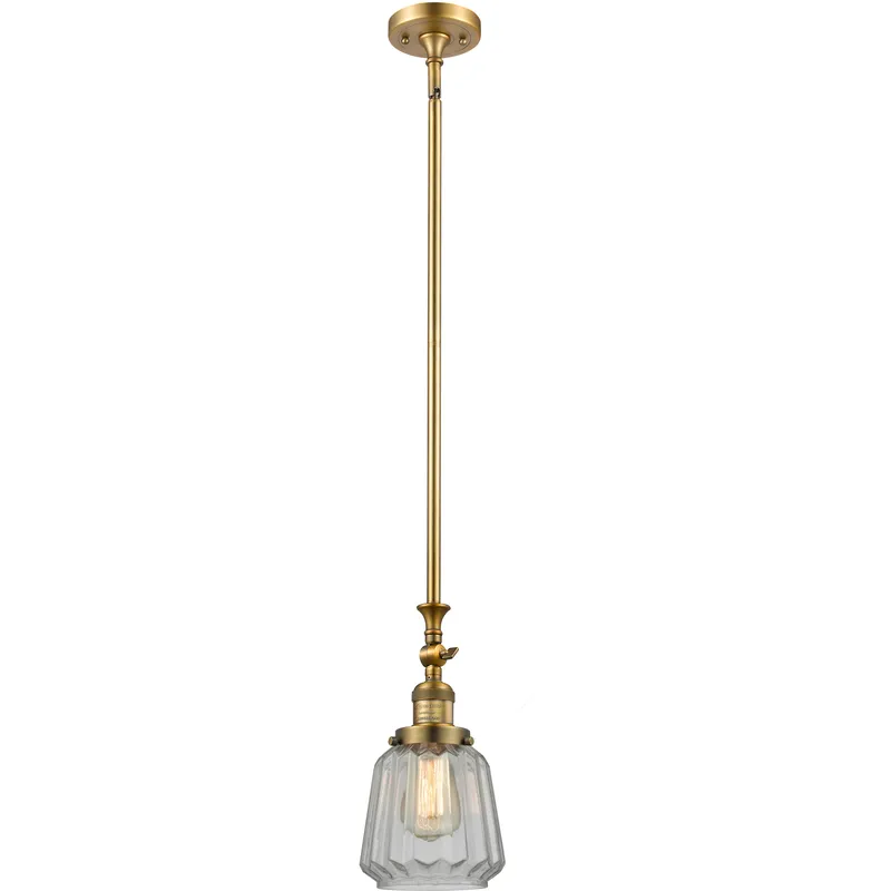 Franklin Restoration Chatham 1 Light 6 inch Brushed Brass Mini Pendant Ceiling Light in Incandescent, Clear, Franklin Restoration