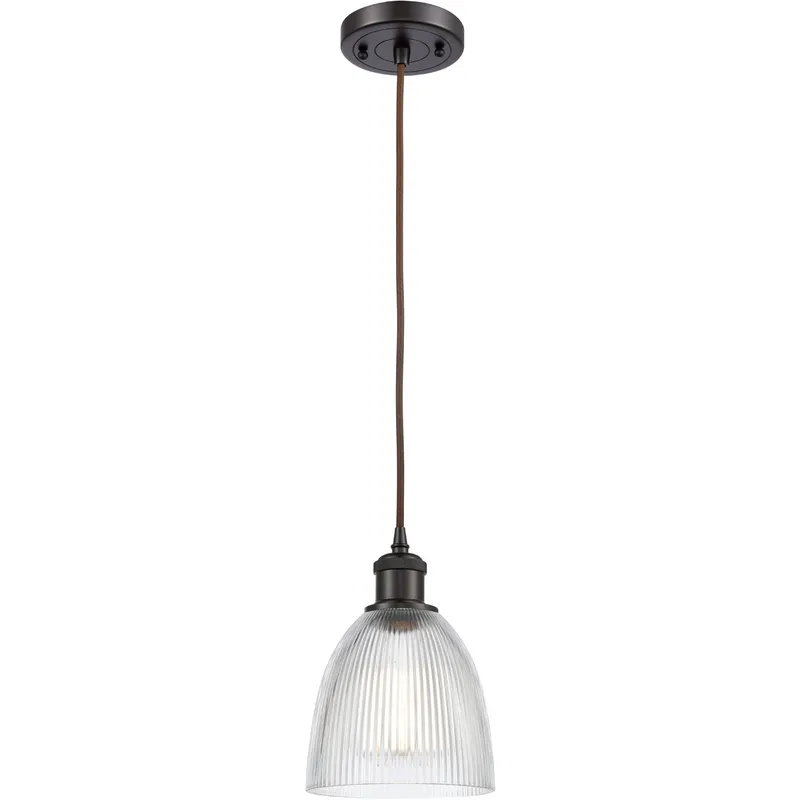 Ballston Castile 1 Light 6 inch Oil Rubbed Bronze Mini Pendant Ceiling Light in Clear Glass, Ballston