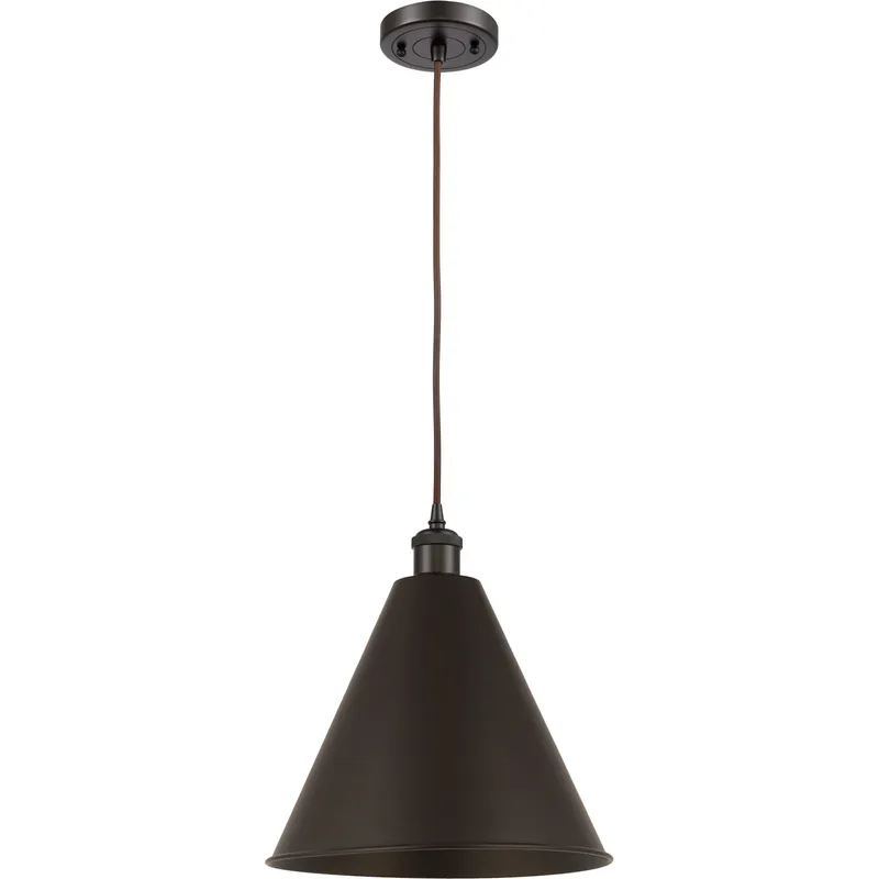 Ballston Cone 1 Light 16 inch Oil Rubbed Bronze Mini Pendant Ceiling Light
