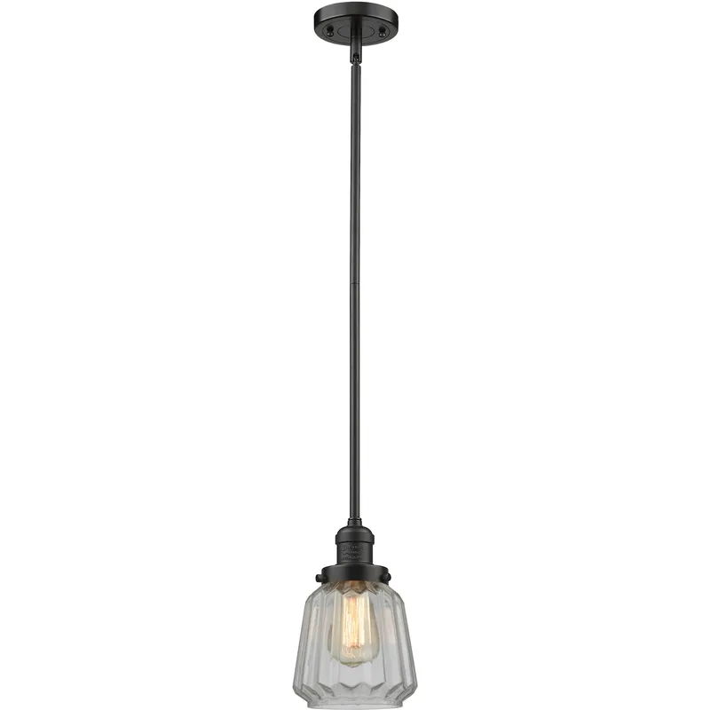 Franklin Restoration Chatham LED 6 inch Oil Rubbed Bronze Mini Pendant Ceiling Light in Clear, Franklin Restoration