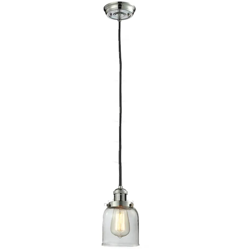 Franklin Restoration Bell 1 Light 5 inch Polished Nickel Mini Pendant Ceiling Light in Incandescent, Clear, Franklin Restoration