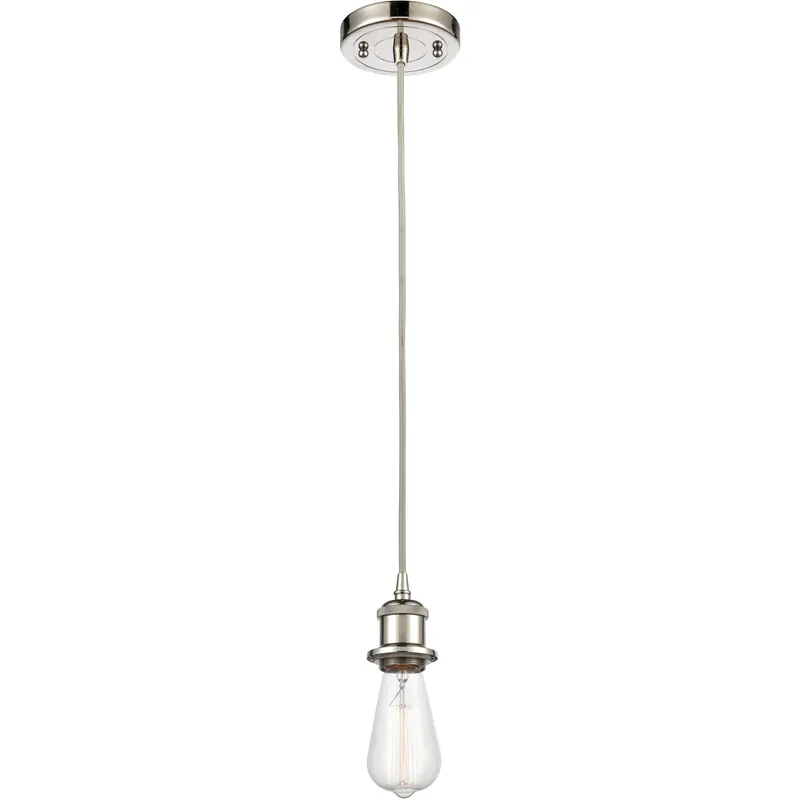 Ballston Bare Bulb 1 Light 5 inch Polished Nickel Mini Pendant Ceiling Light, Ballston