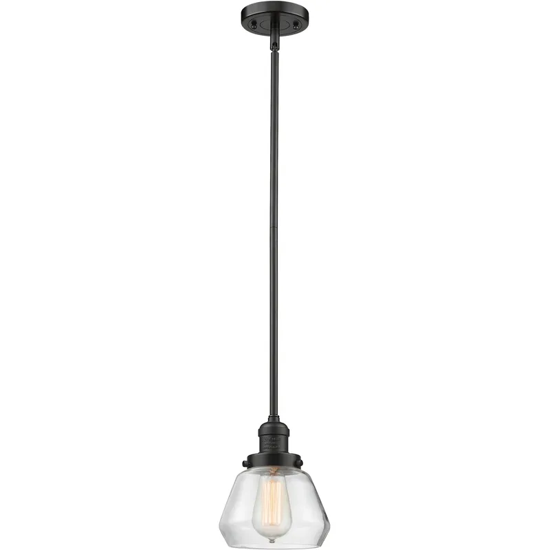 Franklin Restoration Fulton LED 7 inch Oil Rubbed Bronze Mini Pendant Ceiling Light in Clear, Franklin Restoration