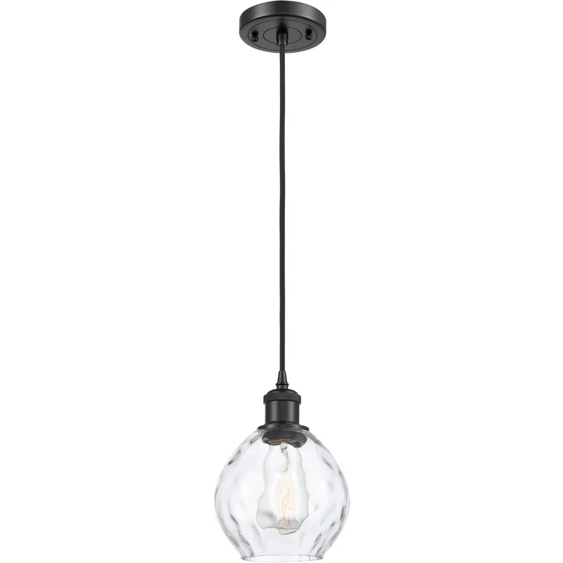 Ballston Small Waverly LED 6 inch Matte Black Mini Pendant Ceiling Light in Black Textured, Ballston