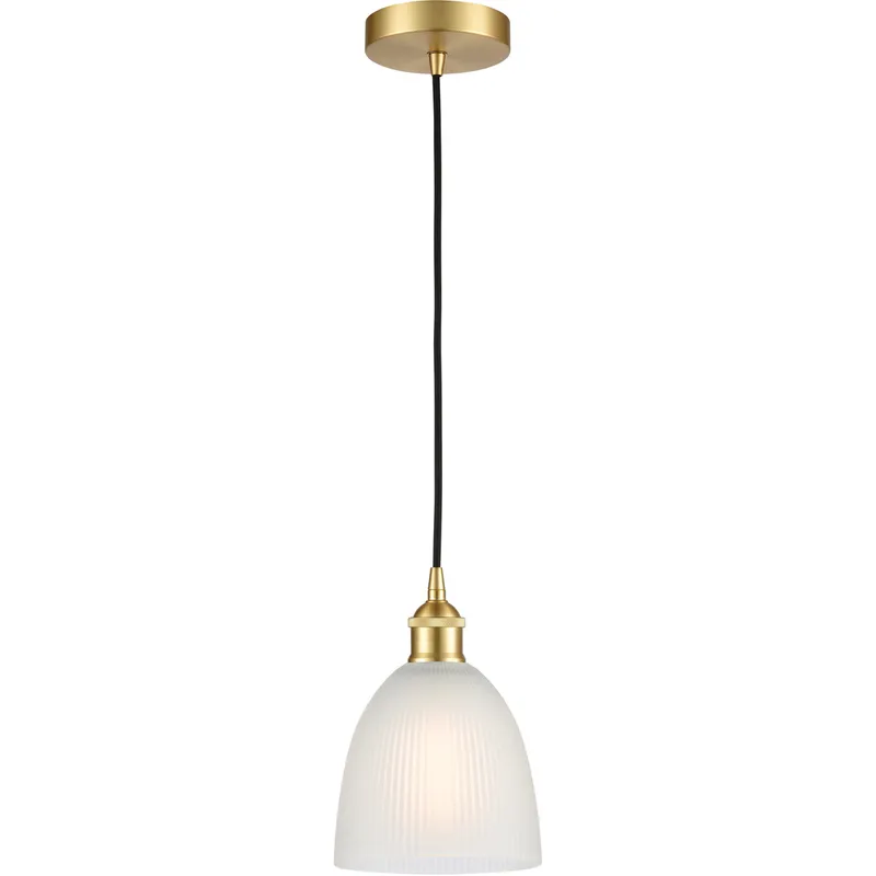 Edison Castile LED 6 inch Satin Gold Mini Pendant Ceiling Light