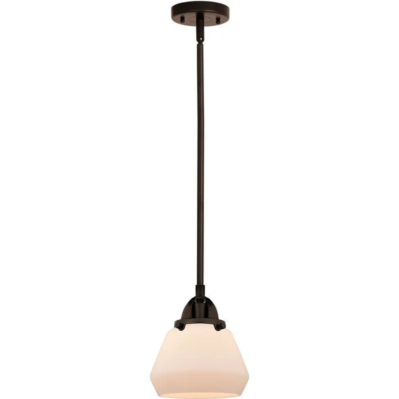 Nouveau 2 Fulton LED 6.75 inch Oil Rubbed Bronze Mini Pendant Ceiling Light in Matte White