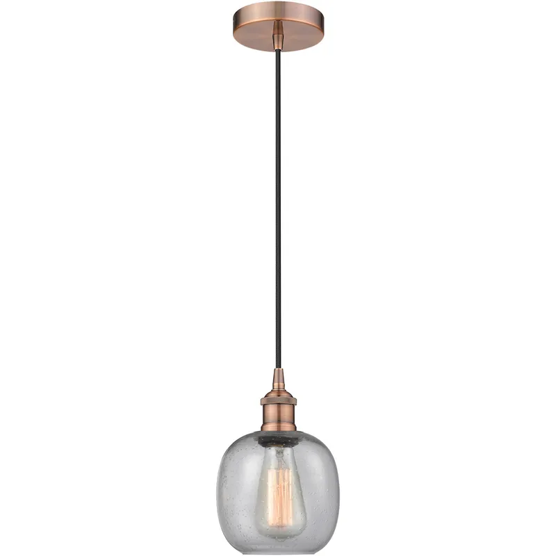Edison Belfast 1 Light 6 inch Antique Copper Mini Pendant Ceiling Light