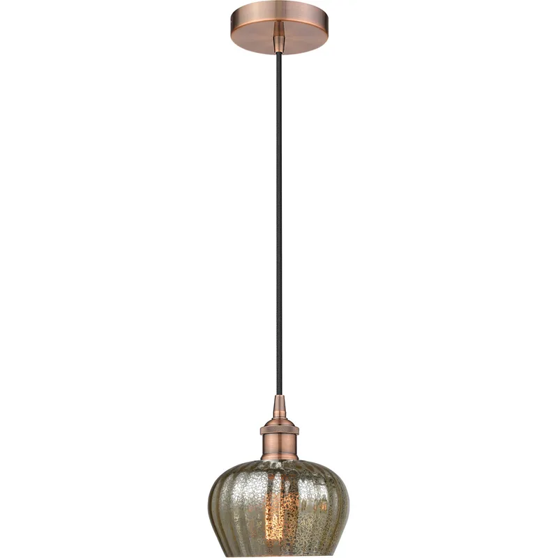 Edison Fenton LED 7 inch Antique Copper Mini Pendant Ceiling Light