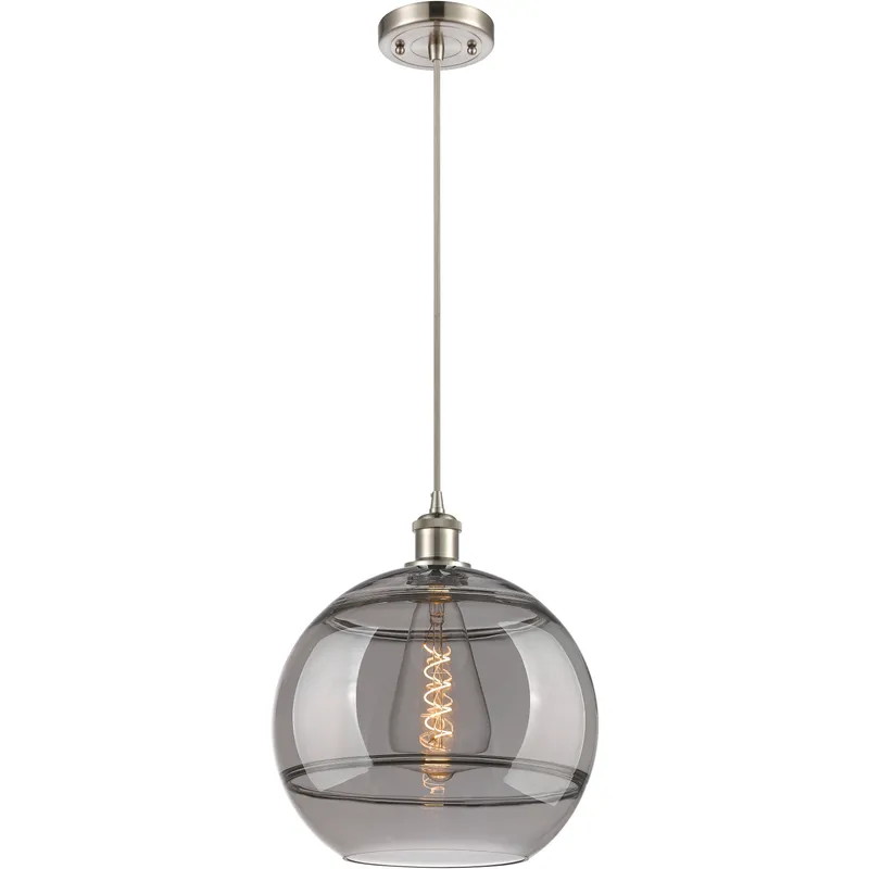 Ballston Rochester 1 Light 12 inch Brushed Satin Nickel Cord Hung Mini Pendant Ceiling Light