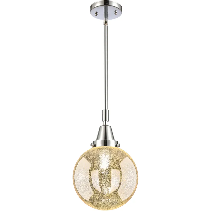 Beacon 1 Light 8 inch Polished Chrome Mini Pendant Ceiling Light in Mercury Glass