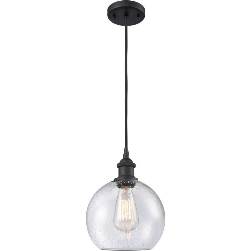 Ballston Athens 1 Light 8 inch Matte Black Mini Pendant Ceiling Light