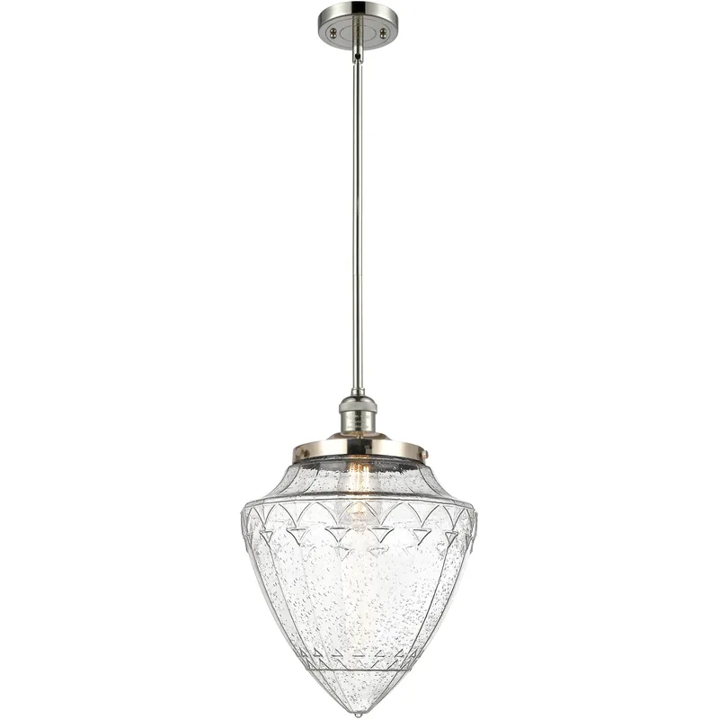 Franklin Restoration Bullet LED 12 inch Polished Nickel Mini Pendant Ceiling Light in Seedy