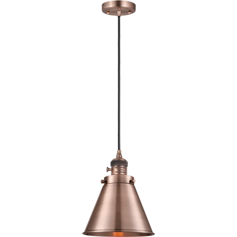 Franklin Restoration Appalachian LED 8 inch Antique Copper Mini Pendant Ceiling Light