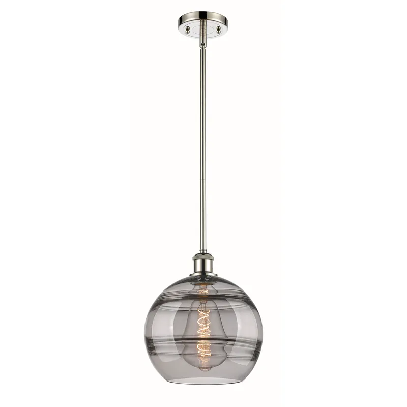 Ballston Rochester 1 Light 10 inch Polished Nickel Stem Hung Mini Pendant Ceiling Light