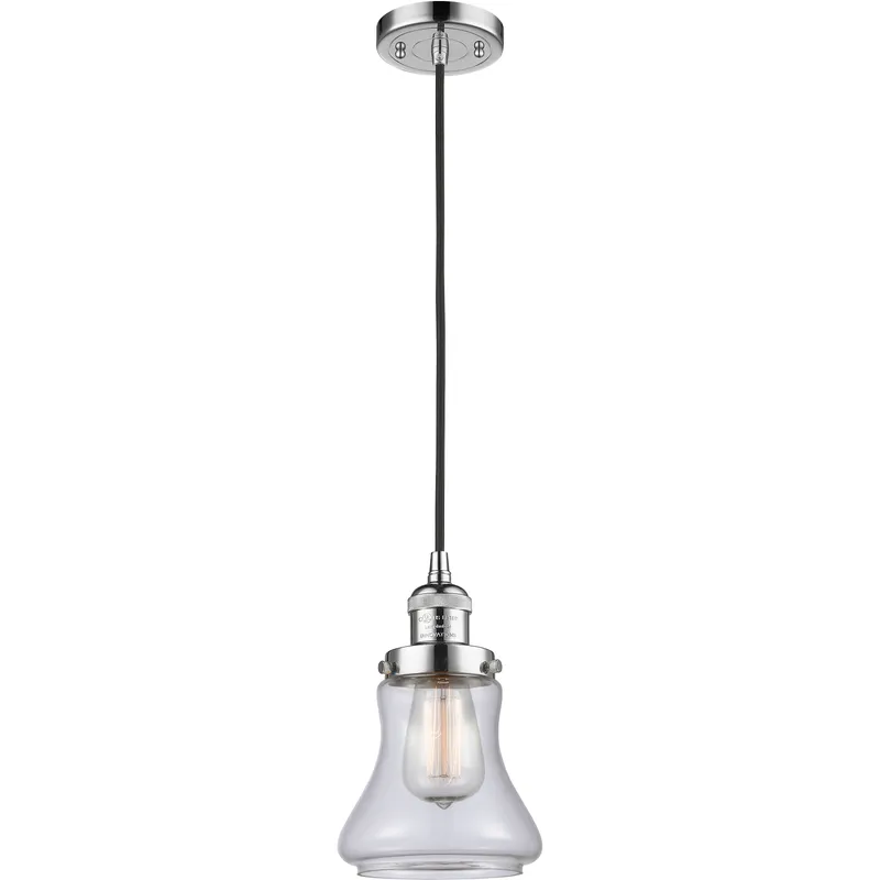 Franklin Restoration Bellmont 1 Light 6.25 inch Polished Chrome Mini Pendant Ceiling Light in Incandescent, Clear, Franklin Restoration