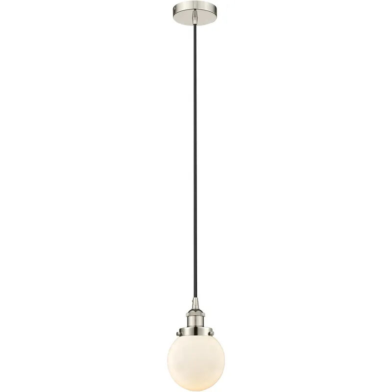 Edison Beacon LED 6 inch Polished Nickel Mini Pendant Ceiling Light