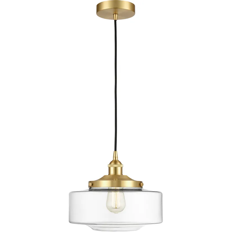 Bridgeton 1 Light 12 inch Satin Gold Mini Pendant Ceiling Light in Clear Glass