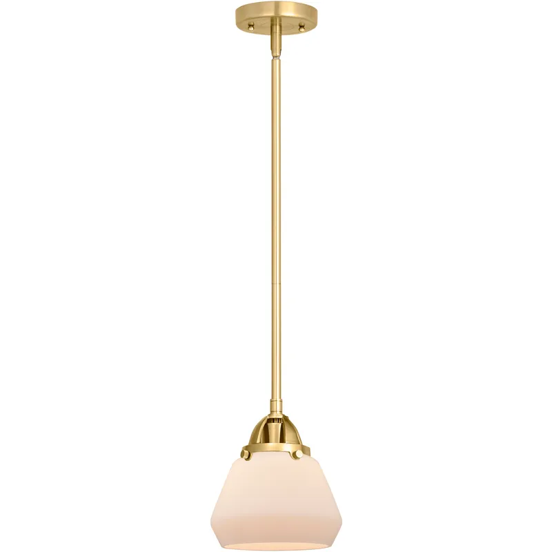 Nouveau 2 Fulton LED 6.75 inch Satin Gold Mini Pendant Ceiling Light in Matte White
