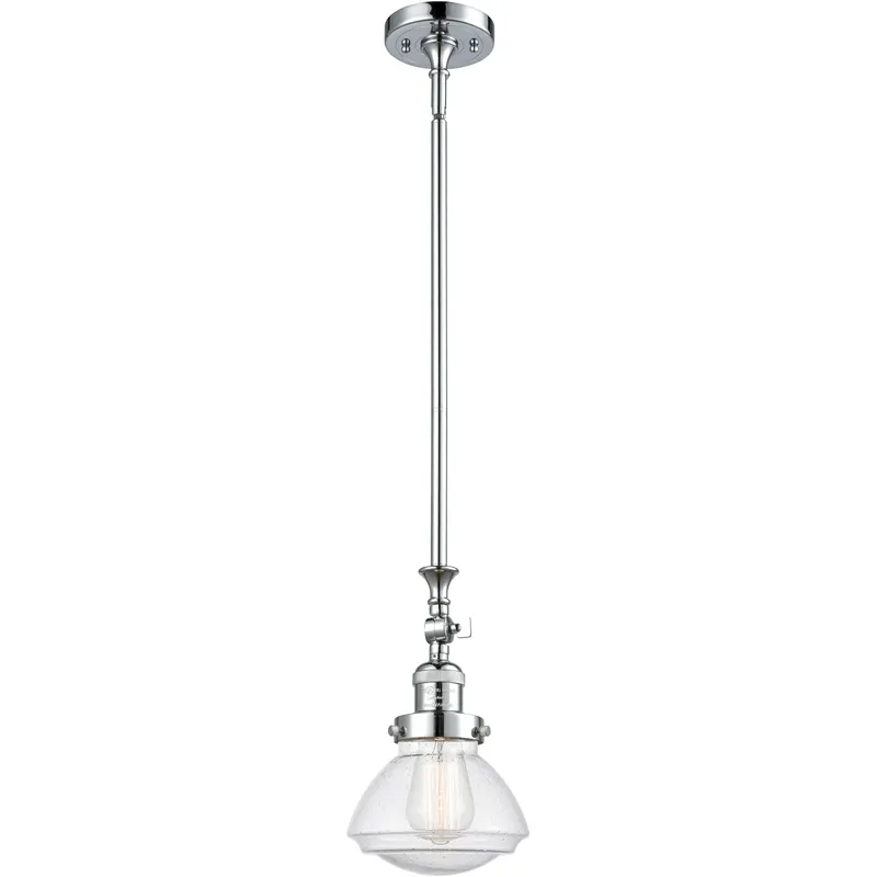 Franklin Restoration Olean 1 Light 6.75 inch Polished Chrome Mini Pendant Ceiling Light in Incandescent, Seedy, Franklin Restoration