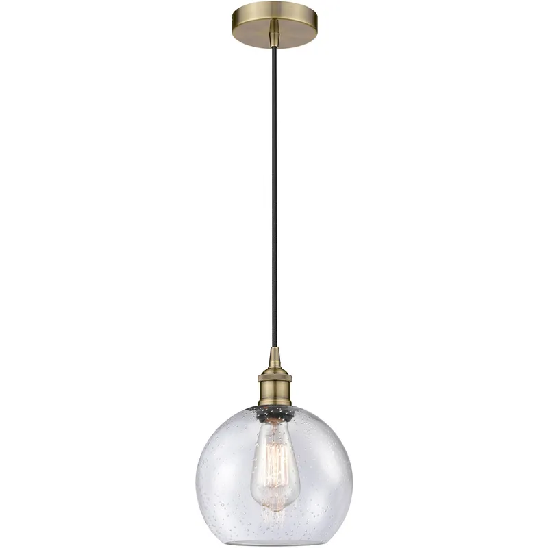 Edison Athens 1 Light 8 inch Antique Brass Mini Pendant Ceiling Light