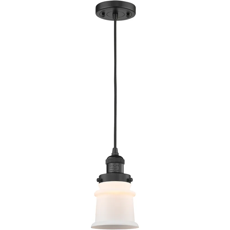 Franklin Restoration Canton 1 Light 6 inch Matte Black Mini Pendant Ceiling Light in Incandescent, Matte White, Franklin Restoration