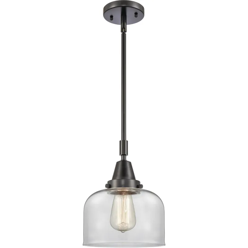 Franklin Restoration X-Large Bell LED 12 inch Matte Black Mini Pendant Ceiling Light in Clear Glass