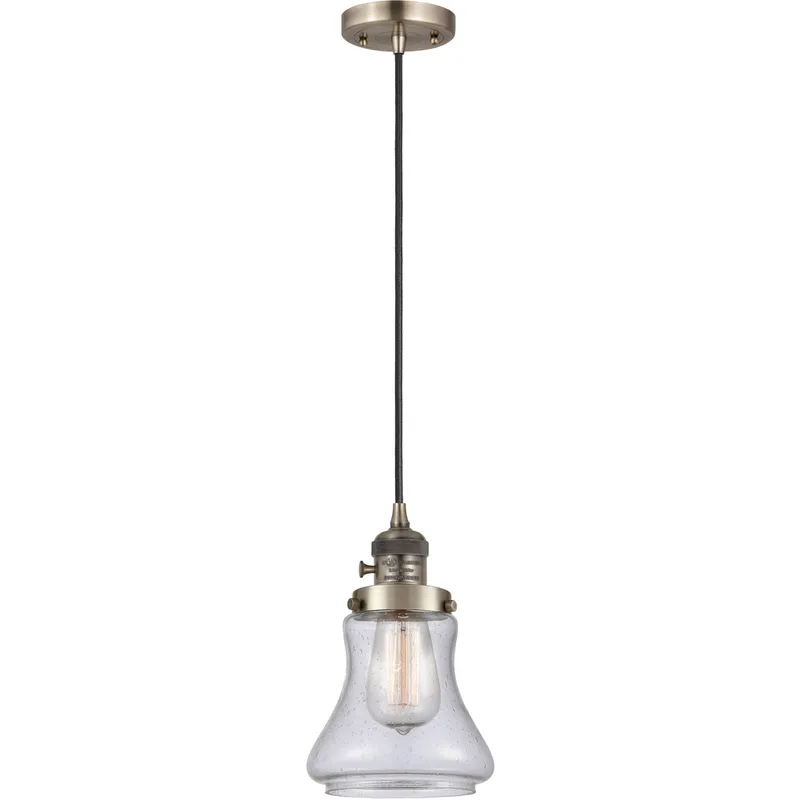 Franklin Restoration Bellmont 1 Light 6 inch Antique Brass Mini Pendant Ceiling Light