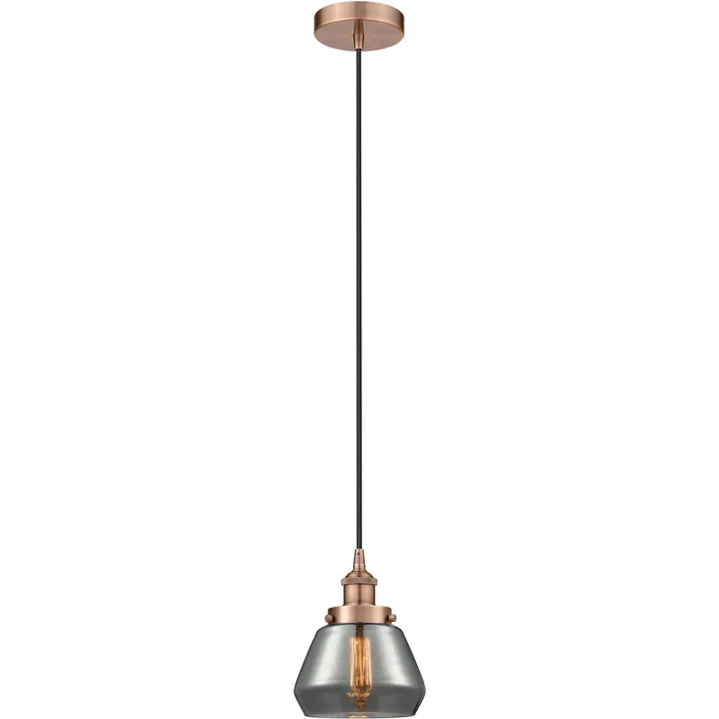 Edison Fulton LED 7 inch Antique Copper Mini Pendant Ceiling Light