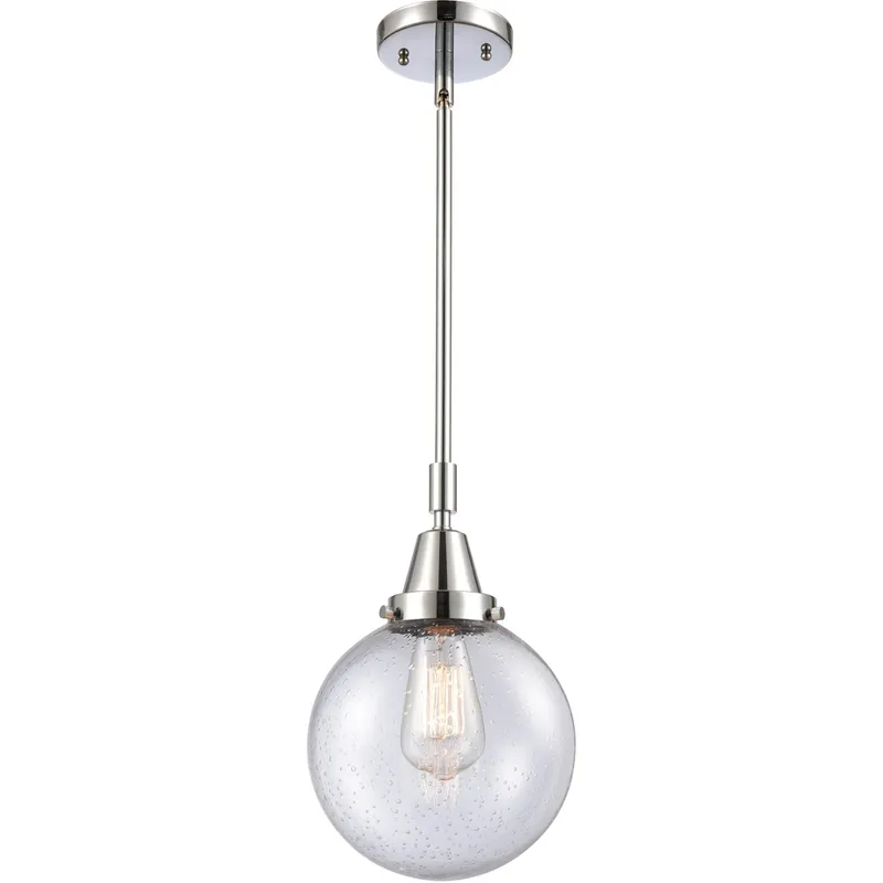 Beacon 1 Light 8 inch Polished Chrome Mini Pendant Ceiling Light in Seedy Glass