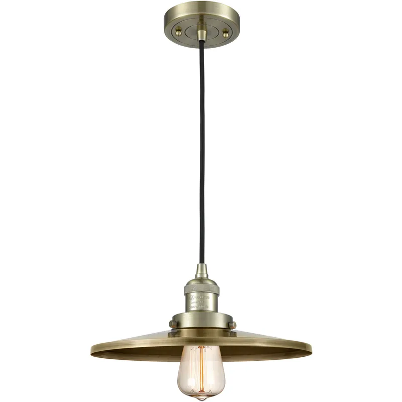 Appalachian 1 Light 12 inch Antique Brass Mini Pendant Ceiling Light