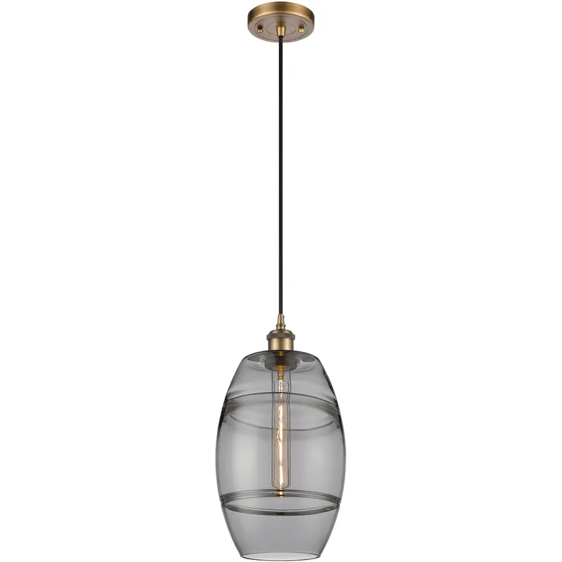 Ballston Vaz 1 Light 8 inch Brushed Brass Cord Hung Mini Pendant Ceiling Light