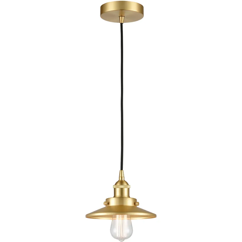 Franklin Restoration Railroad LED 8 inch Satin Gold Mini Pendant Ceiling Light