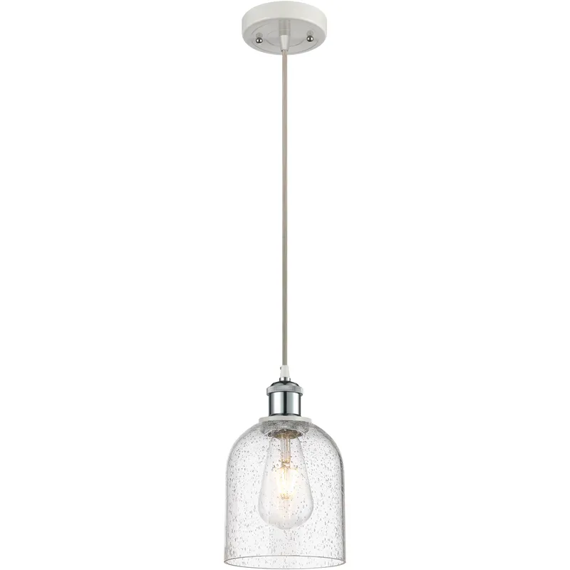 Ballston Bella 1 Light 5.5 inch White Polished Chrome Cord Hung Mini Pendant Ceiling Light