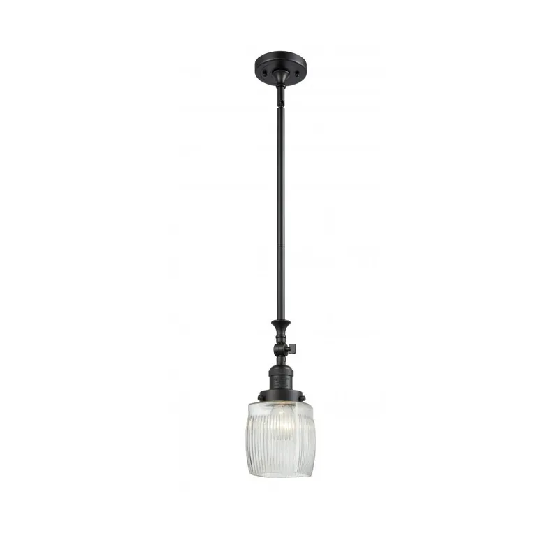 Franklin Restoration Colton 1 Light 6 inch Matte Black Mini Pendant Ceiling Light, Franklin Restoration